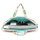 Muti-Pockets Laptop Sleeve Case Bag,Rebound Bubble Cushioned Laptop Shoulder Bag Fits Laptop 15.6 Inch-16 Inch (Red Flower)