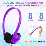 8 Pack Kids Headphones Bulk For School Classroom Kids, Class Set Headphones Fo