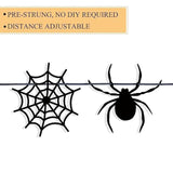 Felt Spider Web Banner Garland Halloween Decorations for Indoor Outdoor Party Photo Props
