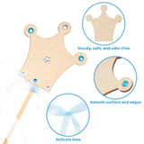 Princess Fairy Wand Kit Include 18 Unfinished Wood In 6 Styles 3 Sheet Gem Stickers 18 Ribbons Craft Kit For Halloween Princess Fairy Cosplay Party Favors For Adult