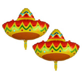 Fiesta Sombrero Balloon Mexican Cinco De Mayo Theme Foil Mylar Balloons Birthday Baby Shower Taco Night Party Decor Supplies 2 Pcs