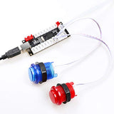 2 Player led arcade buttons and joysticks DIY kit 2x joysticks + 20x led arcade buttons game controller kit for MAME and Raspberry Pi - Red + Blue