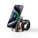 4 In 1 Magnetic Wireless Charging Station,15W Fast Charging With Adjustable Night Light,Magnetic Wireless Charging Station For Iphone 16 15 14 13 Pro Max&Apple Watch,Airpods 3/2/1/Pro,Sand Gold
