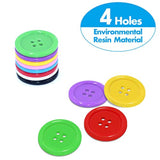 240 Pcs In 8 Colors Round Multicolored 4 Holes Resin Buttons 25Mm For