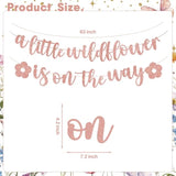 Wildflower Baby Shower Decorations For Girl, 17Pcs Paper Shiny Banner Hanging Swirls For A Little Wildflower Is On Her Way Party And Flower Themed Events