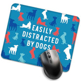 Easily Distracted By Dogs Funny Mouse Pad For Desk, Dog Owner Gifts, Cute Mousepad Gifts For Dog Lover Dog Mom Friend, Office Gifts For Pet Lover Coworker Colleagues