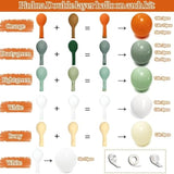 Dusty Green Orange White Balloon Arch Kit Pastel Ivory Sand Garland for Party Decor