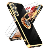 Samsung Galaxy A16 5G Case 2 Pack with Screen Protector & Rotatable Ring Holder Black