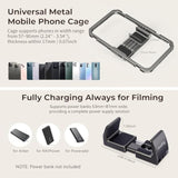 SmallRig Universal Phone Video Rig Kit for iPhone, Smartphone and Cameras, Phone Stabilizer Rig w/Tripod Microphone LED Light Side Handle Power Bank Holderm, for Vlogging & Live Streaming