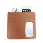 2 In 1 Multi-Functional Mouse Pad With Electronic Accessory Storage Pouch Carrying Bag Function + Bonus Web Cam Stickers (Brown)