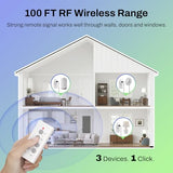 Wireless Remote Control Outlet Electrical Switch For Lights, Fans, Christmas Lights, Small Appliance, 100Ft Long Range White (Learning Code, 3Rx-2Tx) 1200W/10A, Etl & Fcc Certified