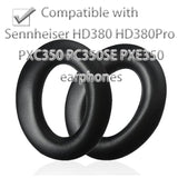 Hd380 Replacement Ear Pads Compatible With Sennheiser Hd380 Hd380Pro Pxc350 Pc350Se Headphones, Earpads Cushions With Protein Leather And Memory Foam (Black)