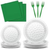 100 Pcs Golf Party Supplies Plates And Napkins Set Golf Birthday Party Decorations Paper Tableware Dinnerware Kit Disposable Sports Golf Ball Themed Party Decor Favors For Kids Serves 25