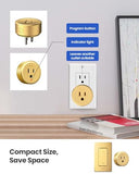 Remote Control Outlet Plug Switch, Buckle Design & Removable Wireless Light Switch, 1500W On Off For Household Appliances, 300 Ft, No Wiring No Wifi, Programmable, Golden