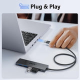 Usb Hub 4 Ports, Multiple Usb 3.0 Hub, Usb A Splitter For Laptop With Usb C Po