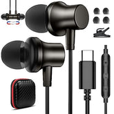 Usb C Headphone Wired Ear Buds For Iphone 17 Pro Max Air 16E 16 15 Plus,Magnetic Tangle Free Type C Plug Earphone With Mic,In Ear Noise Canceling Earbuds For Ipad A16 Pixel 10 9A Galaxy S25 Fe A16 A17