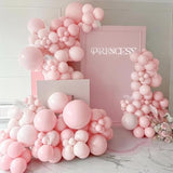 Pastel Light Pink Balloons Double Stuffed Pink Balloon Garland Arch Kit Different Sizes 18/12/5 Inch For Birthday Baby Shower Gender Reveal Bridal Party Decorations