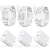 Fast Charger For Iphone 16 15, 3Pack Usb C Ipad Charge Pd Fast Charger Block 6Ft Long Usb C To Type C I Phone 16 15 Charging Cable Cord For Iphone 16/16 Pro/Plus/15/15 Pro/Pro Max,Ipad Pro 12.9/11Inch