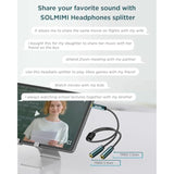 Headphone Splitter 3.5Mm 4-Pole Male To Two Trrs Female Adapter Suitable For Two Audio And Microphone Headsets, Compatible With Pc, Laptop, Android, Windows, Smartphones
