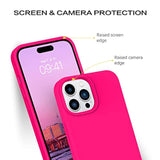For Iphone 14 Pro Max Case, Soft Silicone Gel Rubber Bumper Microfiber Lining Hard Back Shockproof Protective Phone Cover For Iphone 14 Pro Max 6.7", Hot Pink