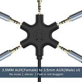 5-Jack Multi-Headphone Audio Splitter Injection Molding - Designed for Up to 5 Devices