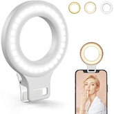 Rechargeable Clip-On Selfie Ring Light 60 LEDs 5 Brightness Levels