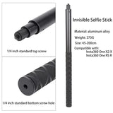 Long 77Inch Invisible Selfie Stick For Insta360 One X4, X3, X2, X, Insta360 One R, Rs, Insta 360 Camera 1/4" Extended Monopod Pole