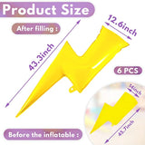 Set Of 6 Lightning Bolt Foil Party Balloons 45 Inch Flash Foil Lightning Bolt Shape Balloons Birthday Party Supplies For Wedding Decoration(Yellow)