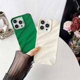 For Iphone 16 Pro Case,Water Ripple Pattern Curly Wave Shape Soft Phone Case (White)