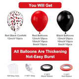 Red Black Balloons Garland Kit, 100Pcs Black Red Balloons And Red Blac