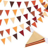 Brown Orange Yellow Pennant Banner, 33ft with 30 Flags for Fall & Thanksgiving Decor