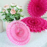 Hanging Honeycomb Paper Fans Hot Pink Party Decorations Fuchsia Pink Birthday Paper Decoration For Wedding Graduation Events Accessories - 12Pcs