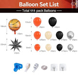 Basketball Balloon Arch Garland Kit, 103Pcs Basketball Party Balloons Orange Black Balloon Garland for Boys Girls Birthday Sports Party Volleyball Baby Shower Graduation