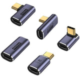 5 Pack Usb C Adapter, Up&Down, Middle Bend And Side Bend 90 Degree Right Angle