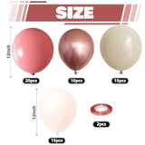 60 Pcs Blush Pink Balloons, Retro Nude Beige & Rose Gold Set for Parties & Showers
