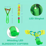 Amazing Led Flying Toys For Toddler -12 Pcs Light Up Slingshot Led Helicopter Toy - Arrow Planes Glow In The Dark Party Favors For Kids Summer Toys Outdoor Game Birthday Gifts For Kid 8-12