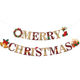 Vintage Merry Christmas Banner Sign Retro Nostalgic Christmas Garland Banner Decorations For Xmas Holiday Fireplace Mantel Wall Door Indoor Home Office Farmhouse Hanging Decor
