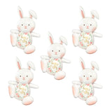 30" Extra Large Bunny Balloons For Easter Party Decorations,5Pcs Happy Easter Foil Balloons With Stickers For Rabbit Jungle Farm Theme Birthday Baby Shower Party Decorations