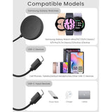 Charger Fit For Samsung Galaxy Watch 7/Ultra/Fe/6/6 Classic/5 Pro/4 Classic/3/Active 2/Active 2 In 1 Nylon Braided Usb C To Usb C Cable For Galaxy Watch Phone Tablet Earphone Etc.