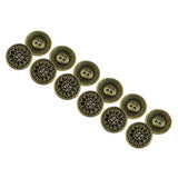 12 Pcs Flower Pattern Flat Metal Buttons 4-Hole Craft For Diys Sewing