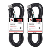 2 Pack 12 Ft 14/3C Sjtw Appliance And Power Tool Cord, 14 Gauge 3 Prong Heavy Duty Rlacement Power Supply Cord Cable, 110V 115V 120V Ac Pigtail, 15A, 1875W