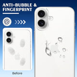 3 Pack Screen Protector For Iphone 16, 6.1 Inch Tempered Glass, Front And Back, Camera Protector, Anti-Fingerprint
