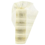 Christmas Mesh Ribbon For Wreath Gold And Ivory Ombré Deco Mesh 10 Inch Gold Metallic Mesh Crafts Deco Mesh Supplies For Xmas Tree Garland Staircase Swag Mailbox Centerpiece Making (30 Feet)