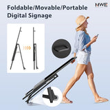 Mwe 43 Inch Outdoor Digital Signage Display, Customizable Lightbox Sticker, Portable Battery Powered High Brightness Screen Advertising Display Kiosk, Movable Waterproof Standing Poster, Android Os