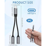 Usb C Splitter 1 In 2 Out, Dual Usb C Headphone And Charger Adapter Audio Dongle Cable With Pd 100W Fast Charging For Iphone 16/16Pro/16Pro Max, Pixel 8 7 6Xl, Samsung Galaxy S25 S24 S23 S22+ Note 20