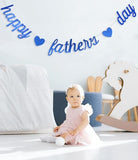 Blue Glitter Happy Father's Day Banner The Man The Myth The Legend Banner, Father/Dad's Birthday Party Best Dad Ever Banner (Bue)