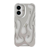 Heat Dissipation For Iphone Case, Solid Color Hollow Flame Matte Soft Phone Case (Silver,For Iphone 16 Pro Max)