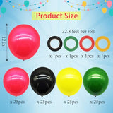 100 Pieces 12 Inch Black History Month Juneteenth Balloons, Red Yellow Green Black Balloons Decoration with Ribbons for Black History Month Juneteenth Freedom Day Party Favors