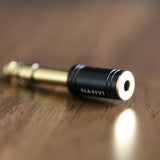 1/4'' Male To 1/8'' Female Stereo Headphone Adapter Connect Cable, Upgrade 6.35Mm Jack Stereo Socket Male To 3.5Mm Jack Stereo Plug Female For Headphone, Amp Adapte, Black 1-Pack