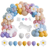164pcs Blue Balloon Arch Kit with Daisy Bone Foils for Parties and Baby Showers